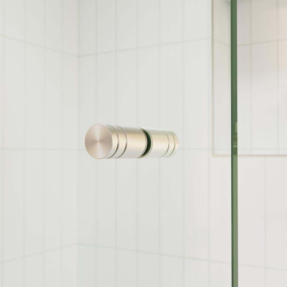 Halo 48.5" x 58.25" Frameless Glass Bathtub Door with Brushed Nickel Hinges