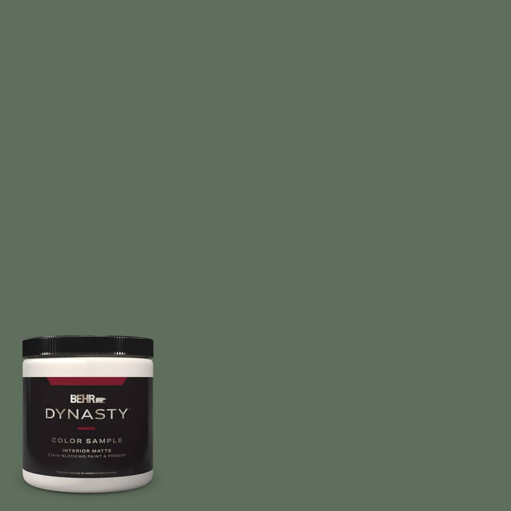 BEHR DYNASTY 8 oz. #450F-6 Whispering Pine Matte Stain-Blocking ...