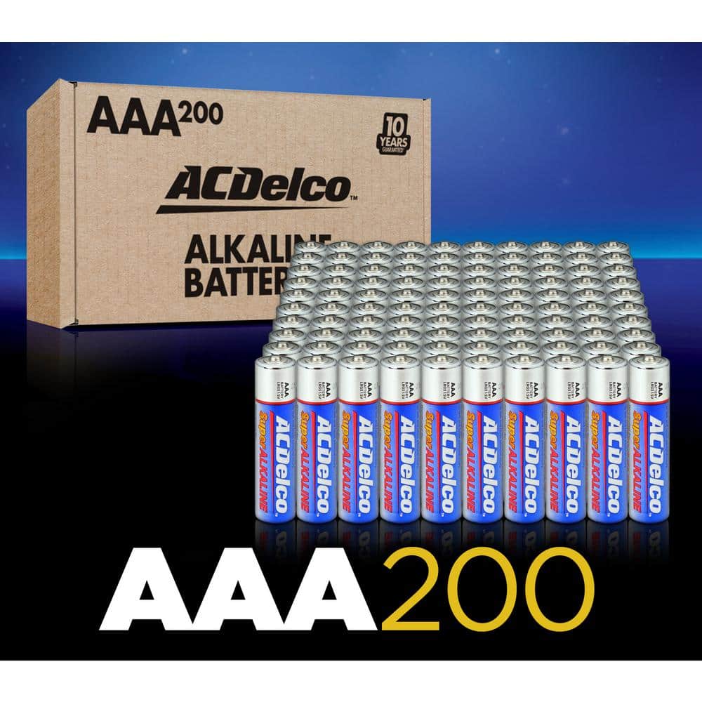 ACDelco 200-Pack AAA Super Alkaline Batteries with Organizer Box