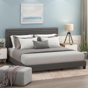 Laval Stone King Double Row Nail Head Bed Frame