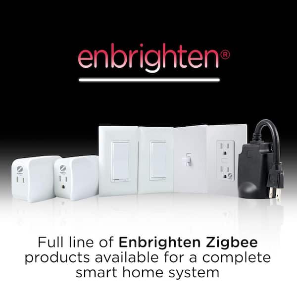 Enbrighten Plug-In 2-Outlet WiFi Smart Switch, White