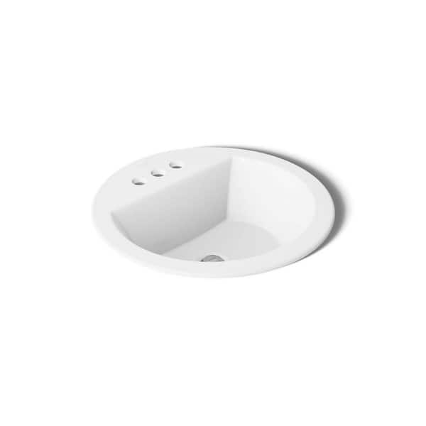 Bryant 19 in. Drop-in Single Bowl Vitreous China Bathroom Sink in White