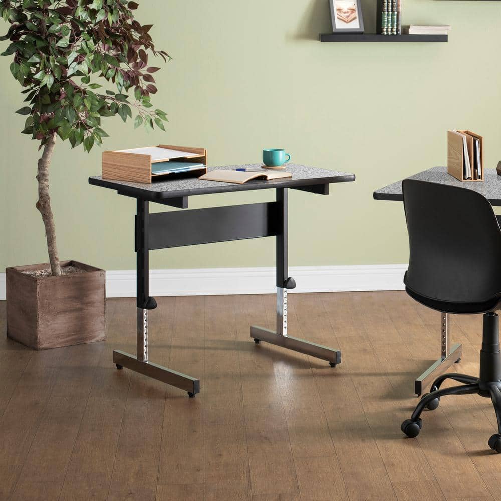 Gray Adjustable Height Writing Desk with Drawer