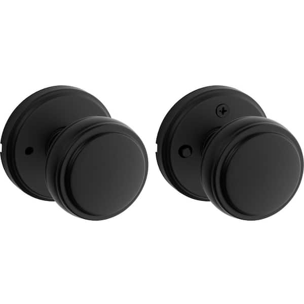 Sora Matte Black Bed/Bath Round Rose Door Knob