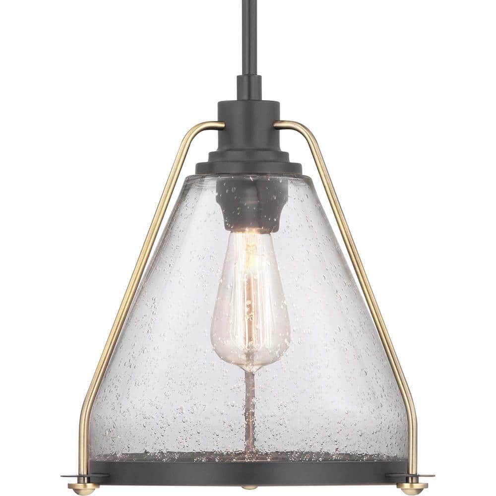 Antique Bronze Geometric Glass LED Pendant Light