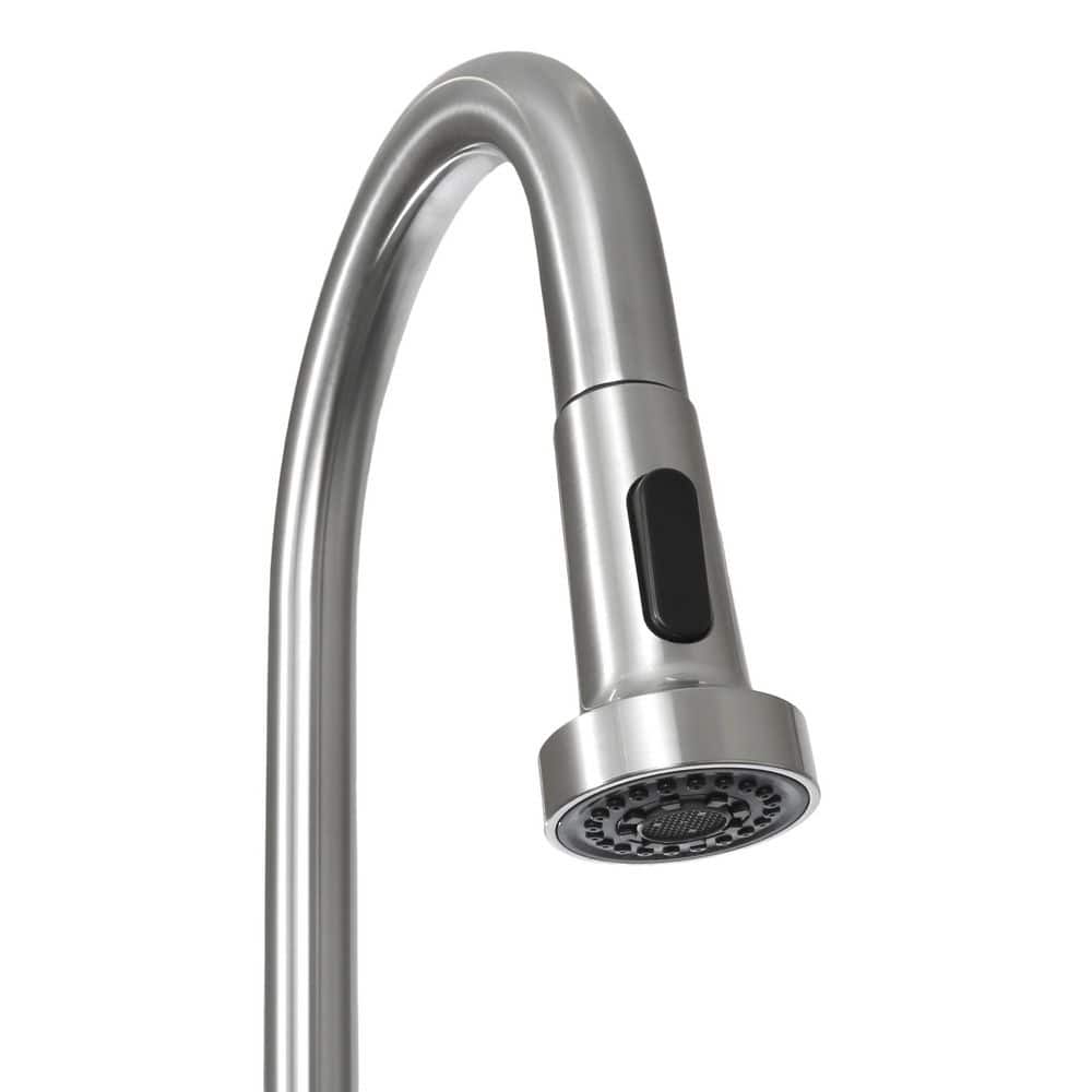 28" Black Stainless Steel Freestanding Laundry Sink with Faucet