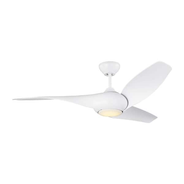 Topan Smart 52 in., Indoor/Outdoor Matte White Downrod Mount Ceiling Fan with LED Light Kit and Remote Included