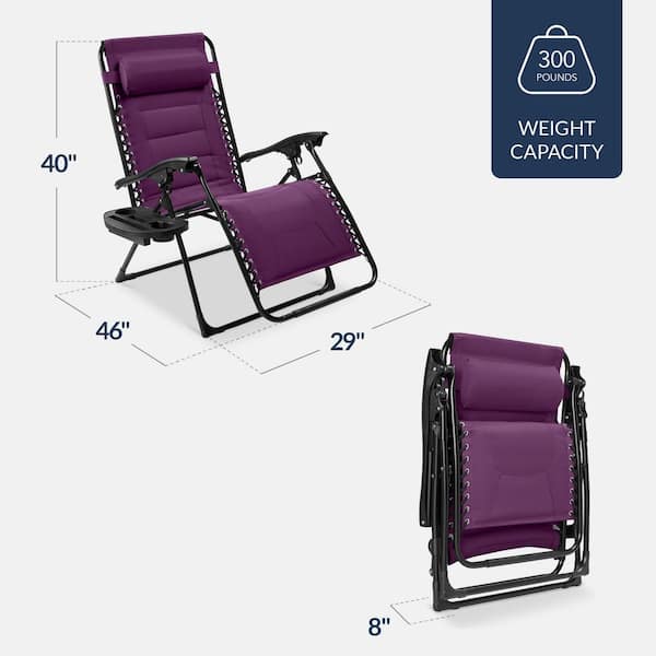 Best Choice Products Oversized Padded Zero Gravity Amethyst Purple