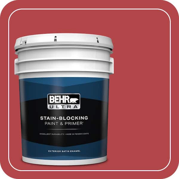 BEHR ULTRA 5 gal. Home Decorators Collection #HDC-SM14-10 Intrigue Red Satin Enamel Exterior Paint & Primer