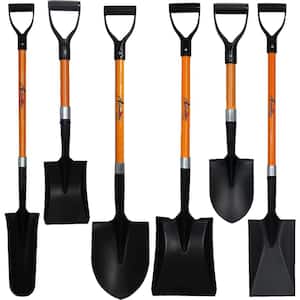 Assorted Shovels 41 in. Four Large Handle Metal Head Shovels Two 27 in. Short Handle Ashman Assorted Shovels (6-Piece)