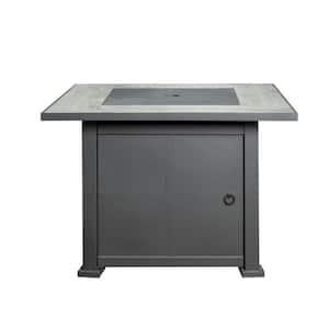Ashland Steel 35 in. Square Gas Fire Table in Gray and Black