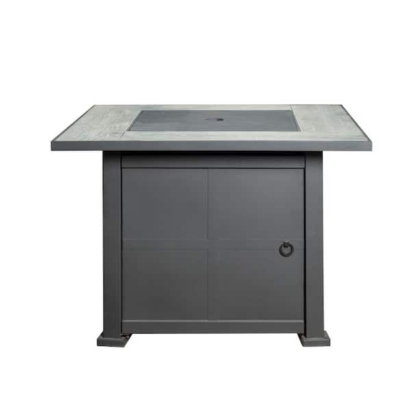 Bond Ashland Steel 35 in. Square Gas Fire Table in Gray and Black
