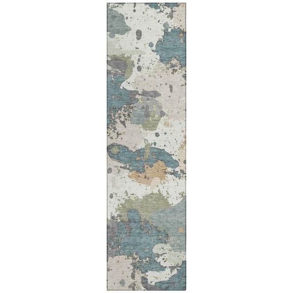 Addison Rugs Chantille Machine Washable Indoor/Outdoor Abstract ACN2217 Seafoam 2 ft. 3 in. x 7 ft. 6 in. Runner Rug
