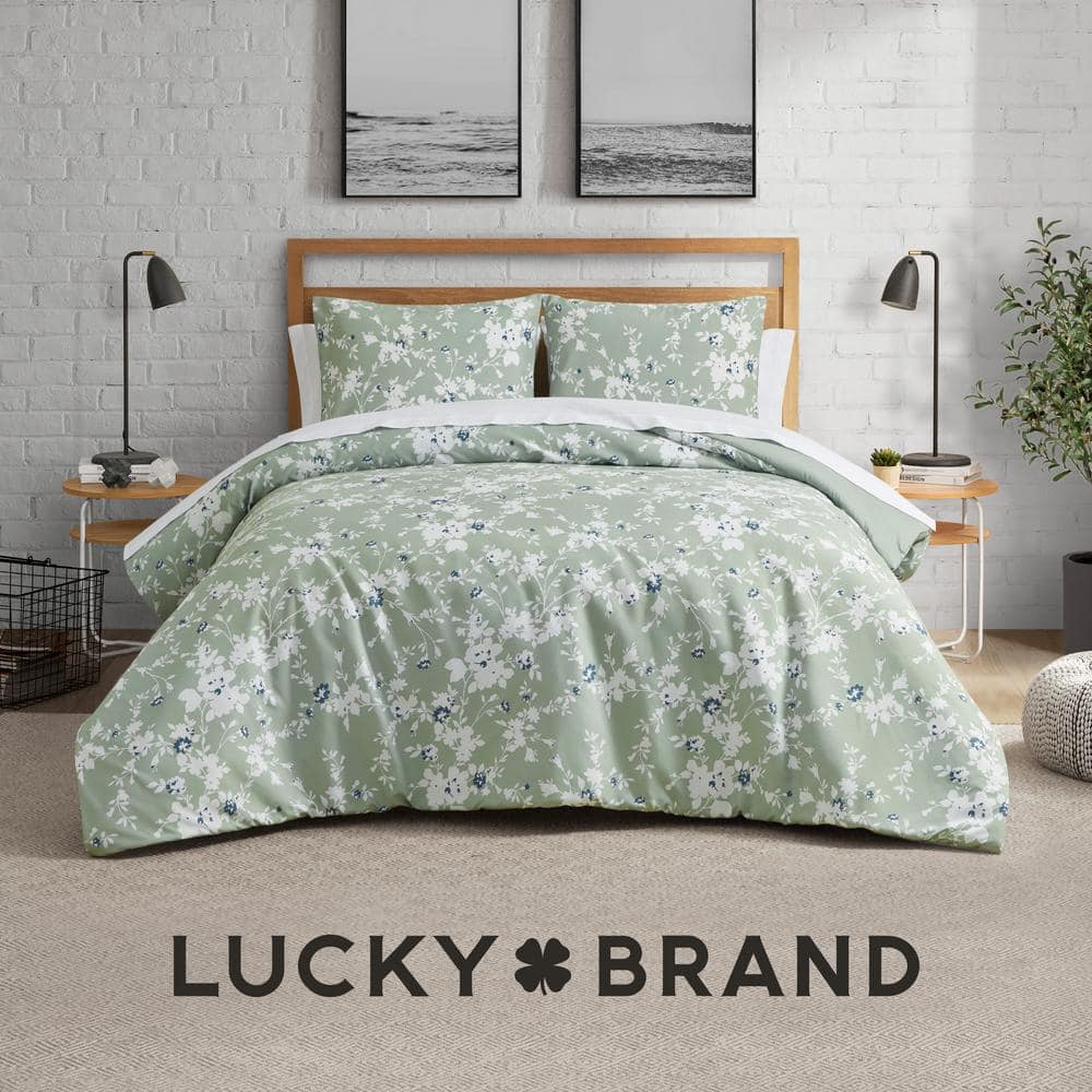 Full Blue Reversible Microfiber Comforter Set with Piped Edges