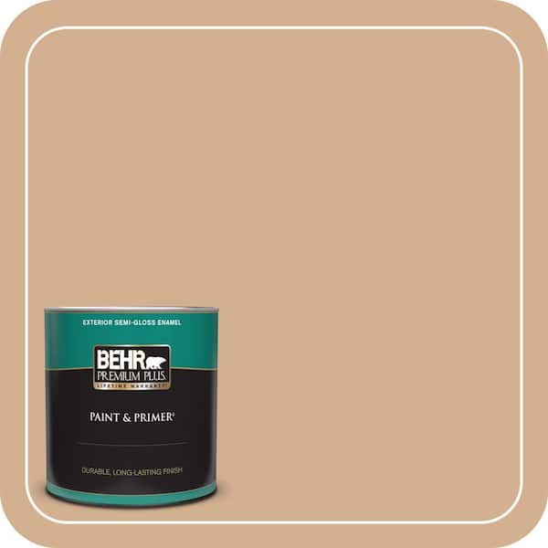 BEHR PREMIUM PLUS 1 qt. #MQ2-04 Butterscotch Amber Semi-Gloss Enamel Exterior Paint & Primer