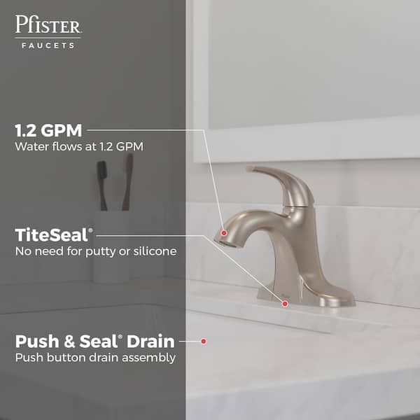 Framework Series Single Handle Single Hole Bathroom Sink Faucet in Brushed Nickel