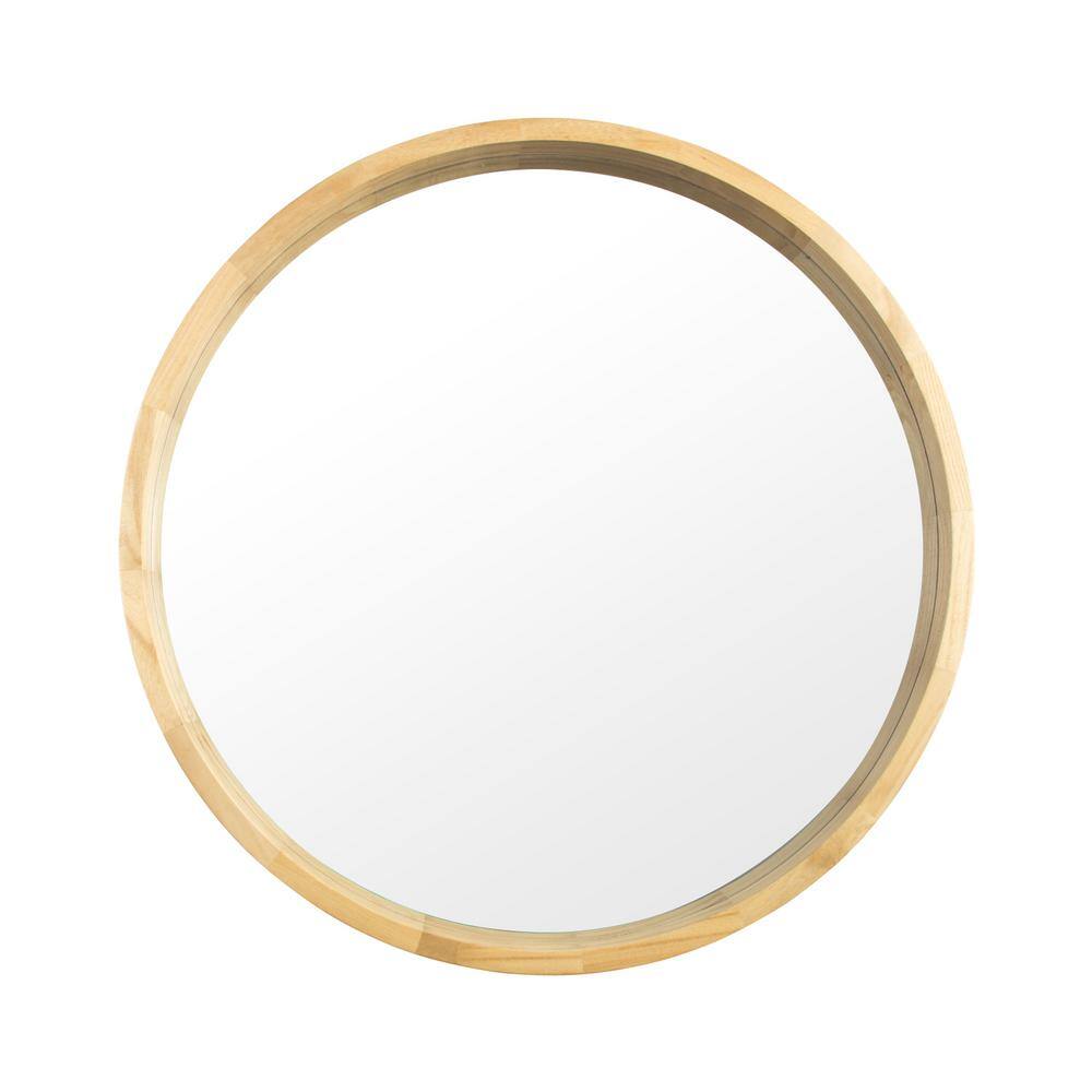 30 in. W x 30 in. H Round Solid Wooden Framed Wall Mount Decorative Bathroo