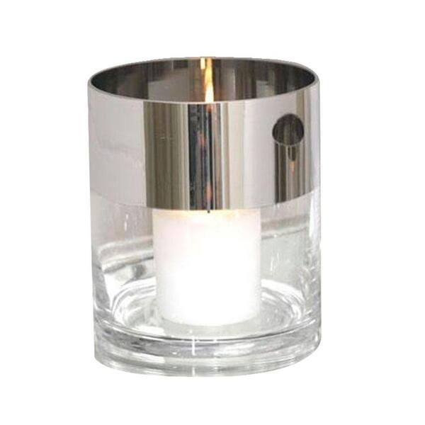 Home Decorators Collection Platinum Clear Band Candleholder