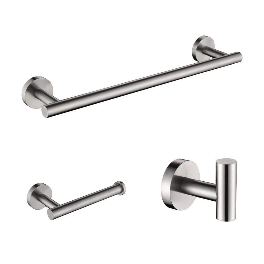 3-Piece Brushed Nickel Bath Hardware Set