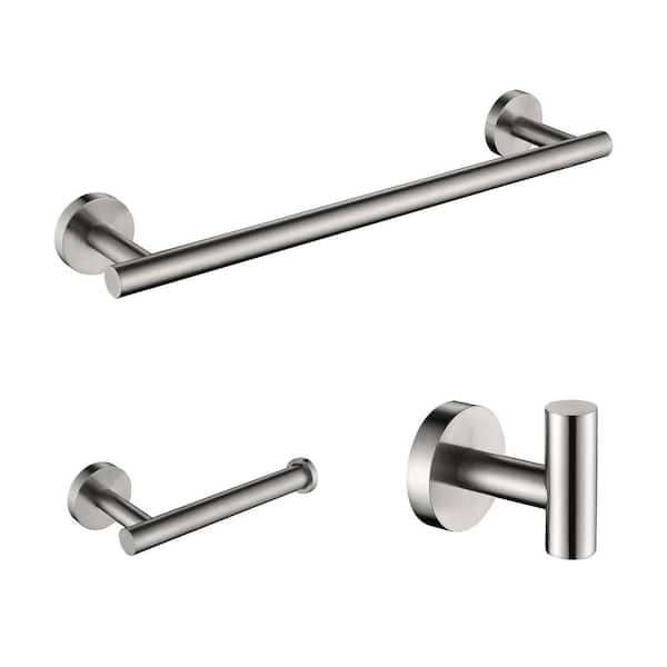 3Piece Brushed Nickel Bath Hardware Set 20231161 The Home Depot