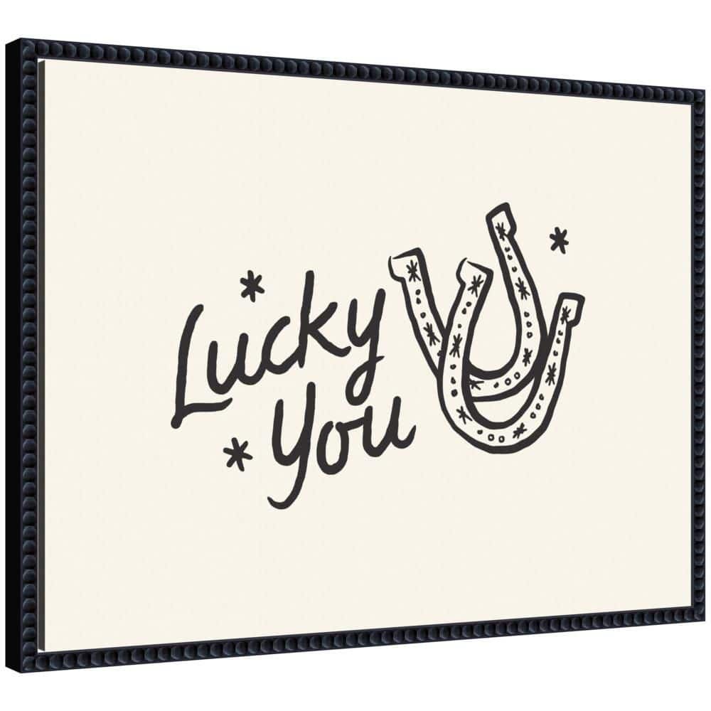 "Sylvie ""Lucky You Horseshoe Hand Drawn"" by Lucky Guava Words Framed Art Print 18 in. x 24 in." price history on PriceWatchPro