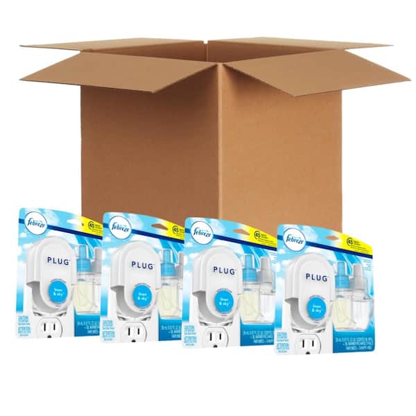 Febreze Noticeables 0.879 oz. Linen and Sky Dual Scented Oil Refill with  Warmer Plug-In Air Freshener (4-Pack) 079168938842 - The Home Depot