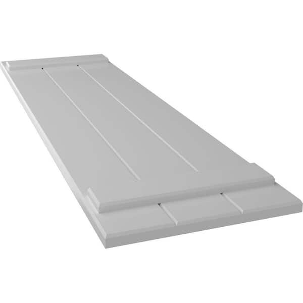 Ekena Millwork TruFit PVC 16.125 in. W x 33 in. H Board and Batten Shutters Pair in Primed