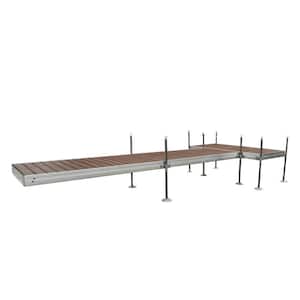 20 ft. T-Shaped Aluminum Frame with Brown Composite Decking Complete Dock Package
