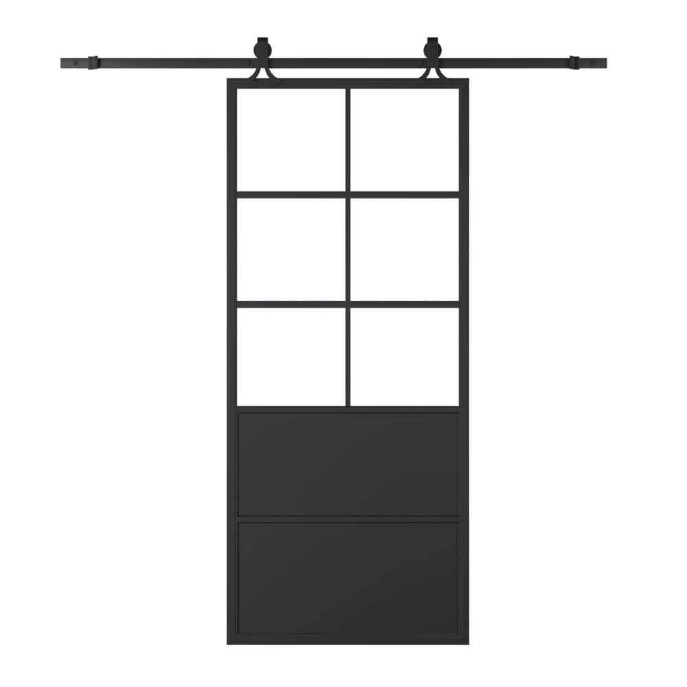 Reviews for ARK DESIGN 36 in. x 84 in. 6 Lite Clear Glass Black Baking