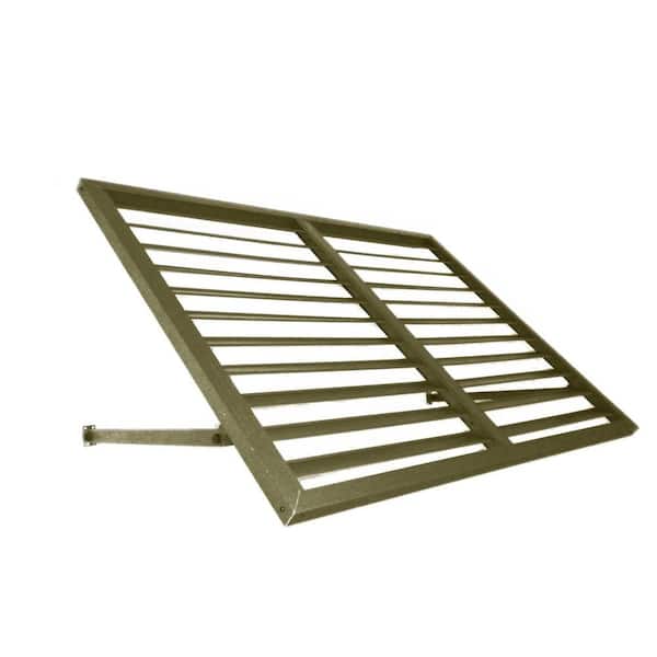 Beauty-Mark 4.6 ft. Ohio Metal Shutter Fixed Awning (56 in. W x 24 in. H x 36 in. D) in Olive