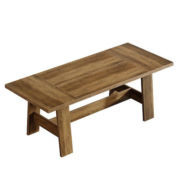 Rectangle Brown Wood 70 in. 4 Legs Dining Table Seats 6-8, Farmhouse Table with Sturdy Frame for Living Room, Kitchen