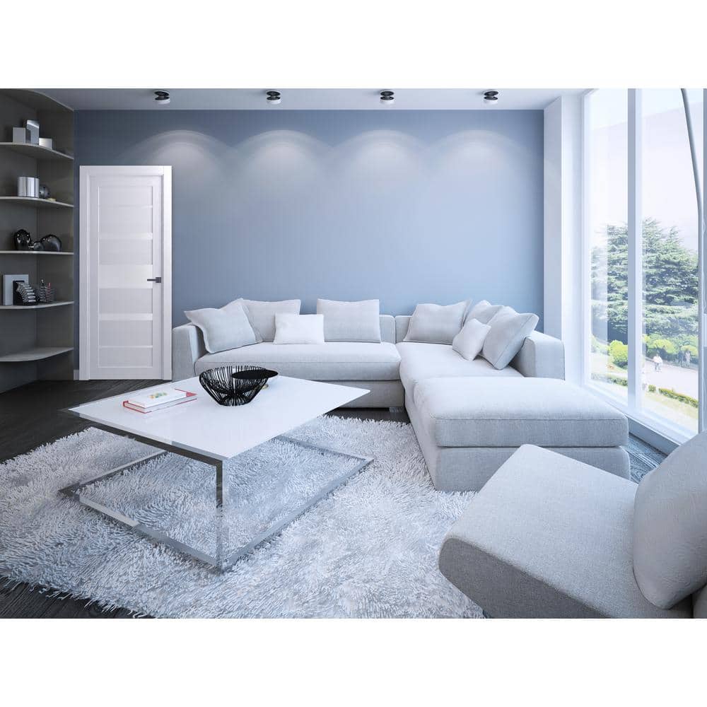 Bianco Noble Frosted Glass and Pine Composite Interior Door