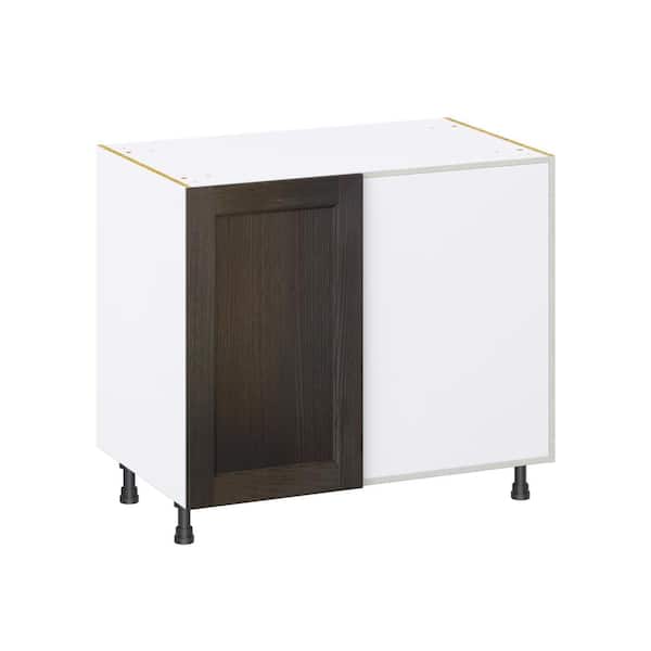 Georgetown 39 in. W x 24 in. D x 34.5 in. H Assembled Right Blind Corner Kitchen Cabinet in Chestnut