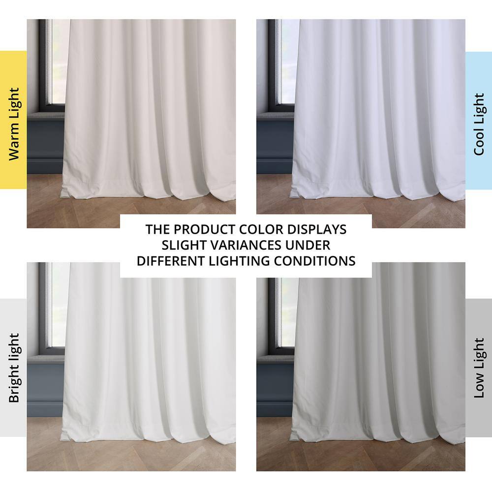 Pillow White Velvet Room-Darkening 120" Curtain Panel