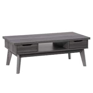 Hollywood 47 in. Dark Grey Rectangle Wood Coffee Table