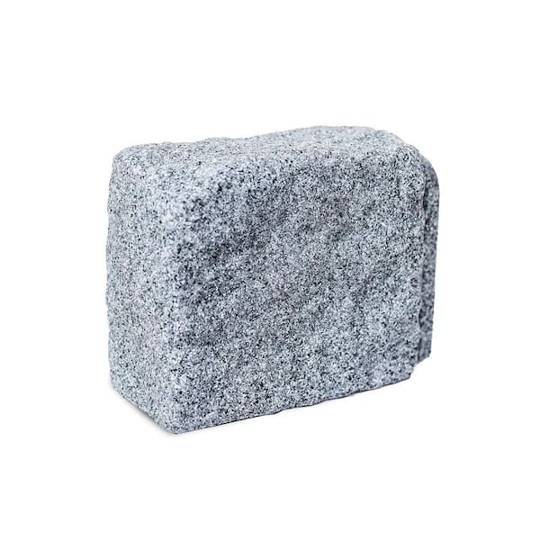 7 in. x 6.5 in. x 4 in. Grey Stone (Start) Faux Stone Plastic Garden Edging (1-Pack)