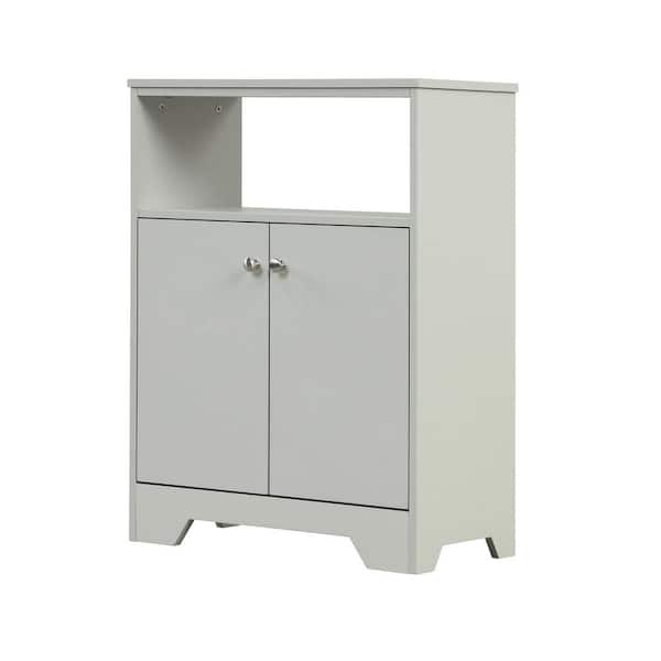 Unbranded 11.8-in W x 23.6-in D x 31.7-in H in Gray MDF Ready to Assemble Diagonal Kithcen Cabinet with Full Extension