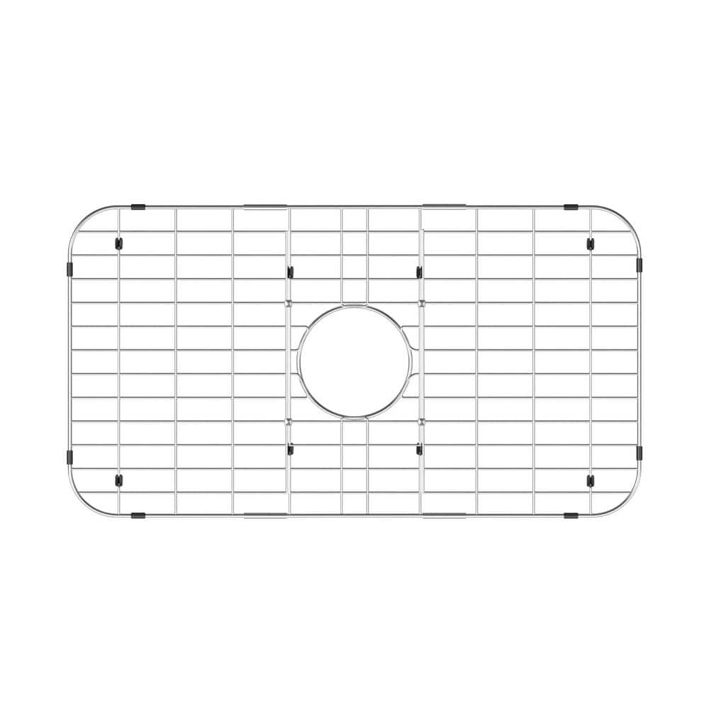 16.89 in. L x 13.3 in. W Sink Bottom Grid Stainless Steel Protector with Center Drain Hole and Hole Cover Silver price history on PriceWatchPro