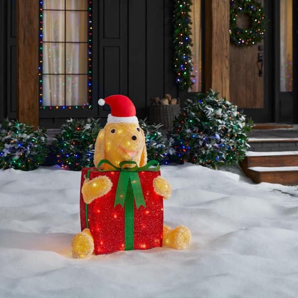 Home Accents Holiday 3 ft. Yuletide Lane LED Golden Retriever with