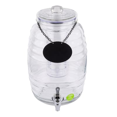 Carlisle 5 gal. Polypropylene Round Beverage Dispenser with Base in  Translucent Reservoir and Black Base 222903 - The Home Depot