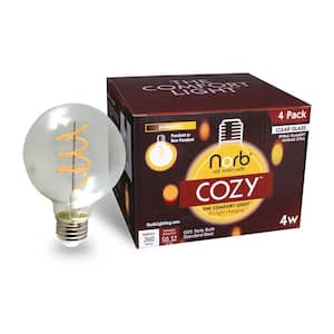 NorbCOZY 4-Watt Equivalence-relaxing G25 2200K Clear Spiral Cozy LED bulb(4-Pack)