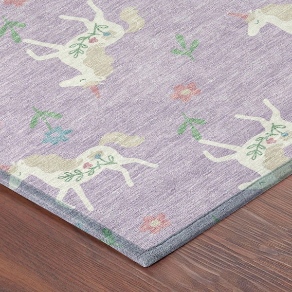 Chantille Machine Washable Indoor/Outdoor Abstract ACN2657 Lavender 5 ft. x 7 ft. 6 in. Area Rug