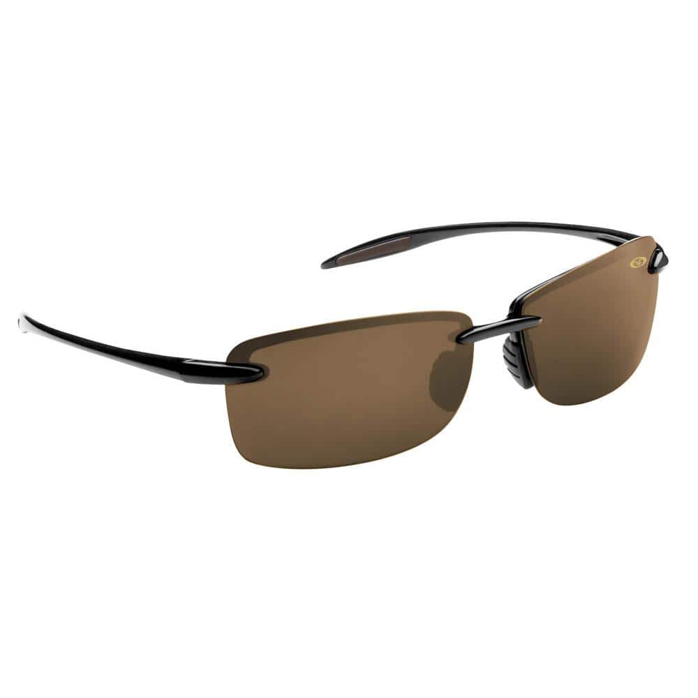 Flying Fisherman Cali Polarized Sunglasses Black Frame with Amber Lens  7305BA - The Home Depot