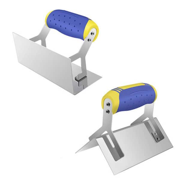 Wellco 6 in. x 3 in. Stainless Steel Finishing Trowel Cement Concrete Wall Plastering Tool, Negative Angle and Positive Angle