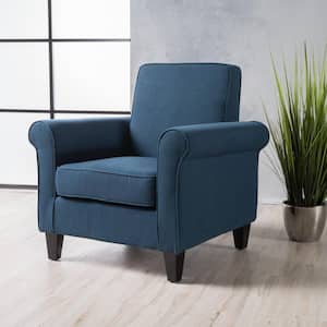 Freemont Dark Blue Fabric Club Chair (Set of 1)