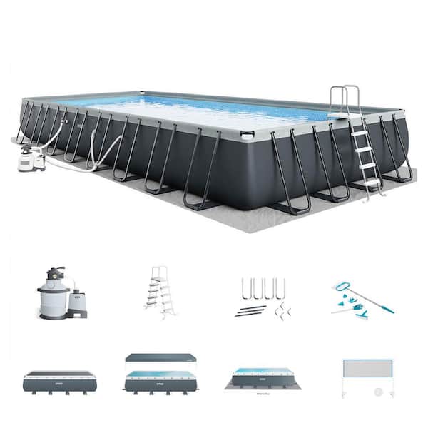 Intex 32 ft. x 16 ft. x 52 in. Ultra XTR Rectangular Swimming Pool Set with Pump