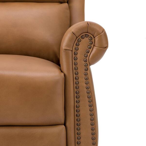 JAYDEN CREATION Joseph Genuine BEIGE Leather Swivel Manual