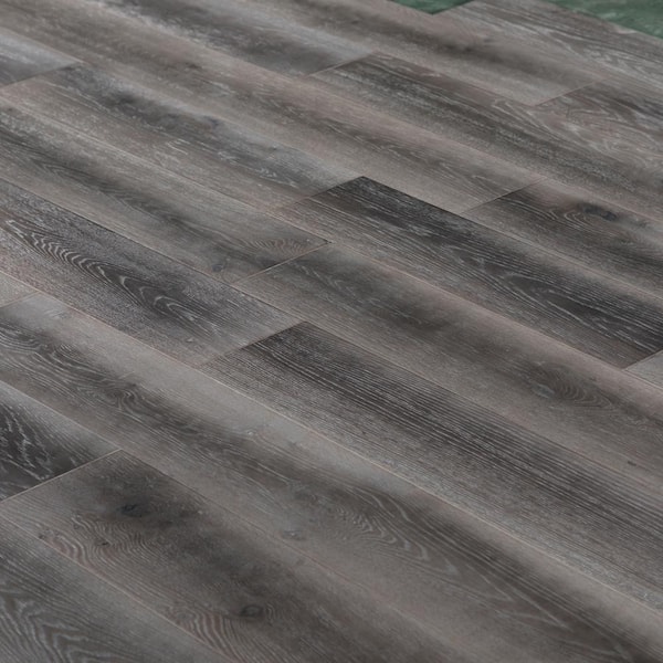 NATU Grey Washed French Oak 3/8 in. T x 7.5 in. W Waterproof Wire Brushed Engineered Hardwood Flooring (19.4 sqft/case)