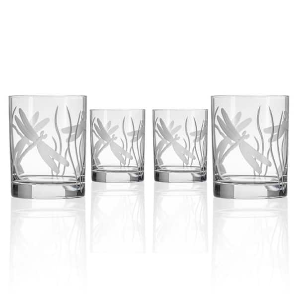 Rolf Glass Dragonfly 13 oz. Double Old Fashioned Whiskey Glasses - Set of 4