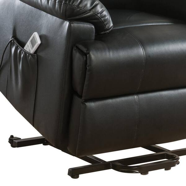 Acme Furniture Ixora Black Leatherette Power Lift Massage Recliner